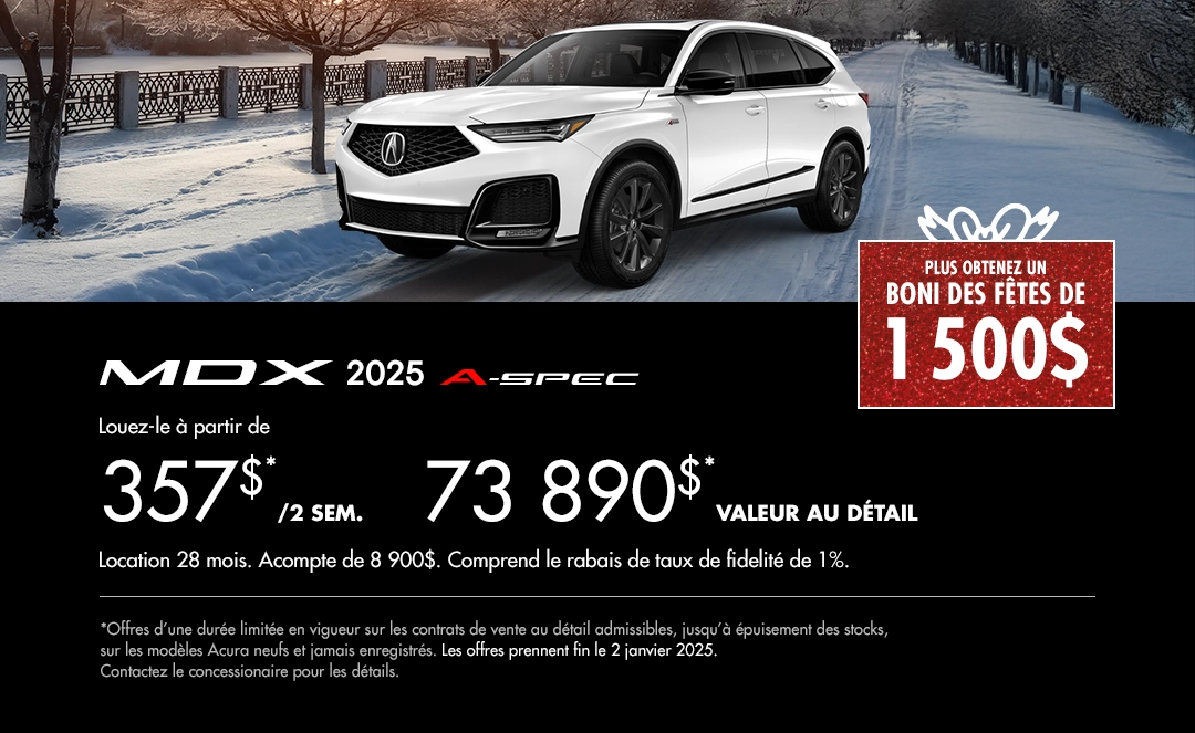 Bannière de Promotion Acura MDX 2025